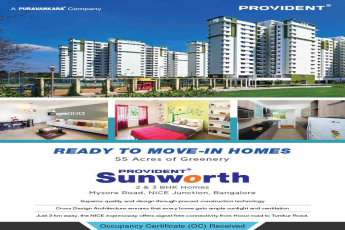 Live in ready to move homes at Provident Sunworth in Bangalore