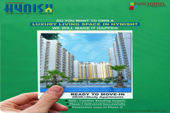 Ready to move in 2 BHK + study apartments at Panchsheel Hynish in Greater Noida