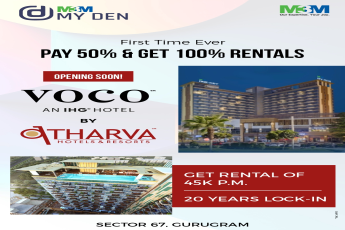 Frist time ever pay 50% and get 100% rentals at M3M My Den, Gurgaon
