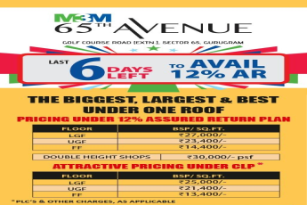 Avail 12% assured return at M3M 65th Avenue