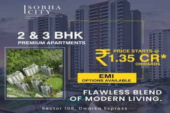 Book 2 and 3 BHK premium apartments Price starting Rs 1.35 Cr at Sobha City, Sector 108, Gurgaon