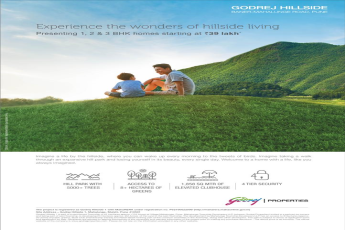 Presenting 1, 2 & 3 BHK homes starting at Rs 39 lakh at Godrej Hillside, Pune