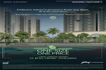 Godrej Properties Announces Unique 'One Size One Price' Offer for Nature+ Homes in Sohna, Gurugram