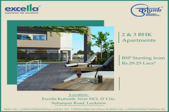 Book 2 & 3 BHK apartments BSP starting from Rs.29.25 Lac at Excella Kutumb in Gomti Nagar, Lucknow