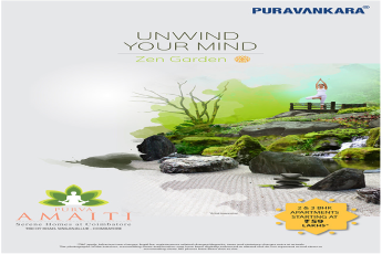 Book 2 & 3 bhk apartments at Rs. 59 lakhs at Purva Amaiti in Coimbatore