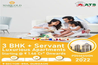 3 BHK+ servant luxurious apartments Rs 1.46 Cr onwards at ATS Marigold in Gurgaon