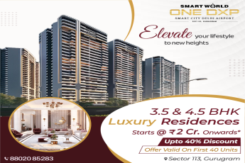 Book 3.5 & 4.5 BHK Premium Homes Rs 2 Cr at Smart World One Dxp in Sector 113, Gurgaon