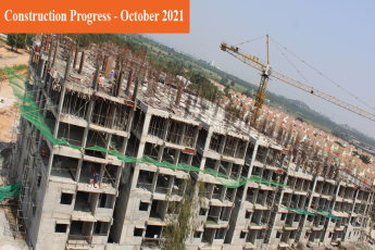 Construction progress October 2021 at Ramky Golden Circle, Hyderabad