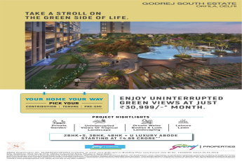 Enjoy uninterrupted green views at just Rs 30999 per month at Godrej South Estate, South Delhi