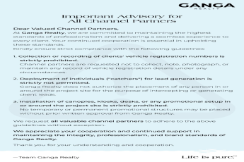 Ganga Realty Advisory Update || Important Notice for Channel Partners || Compliance Guidelines Notification
