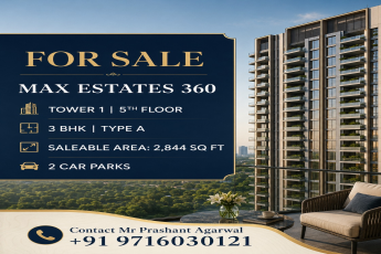 Exclusive 3 BHK at Max Estates 360 || For Sale: Max Estates 360, 5th Floor || Discover Max Estates 360: 3 BHK Opportunity