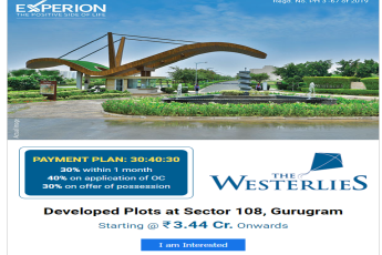 Presenting 30:40:30 payment plan at Experion The Westerlies, Gurgaon