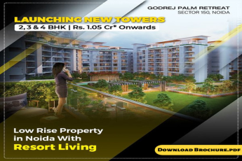 Launching new tower 2, 3 and 4 BHK Rs 1.05 Cr at Godrej Palm Retreat in Sector 150, Noida