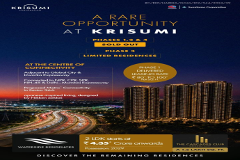 Limited Residences in Phase 3 at Krisumi || Discover Limited Residences at Krisumi Phase 3 || A Rare Opportunity in Krisumi Phase 3