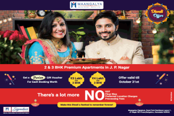 Get a durian gift voucher for each booking worth at Maangalya Signature, Bangalore