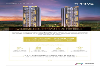 2, 3 and 4 BHK starting from Rs 1.2 Cr at Godrej Prive in Gurgaon