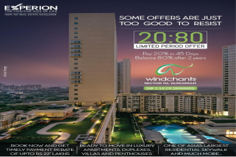 Easy 20:80 payment plan at Experion Windchants, Gurgaon