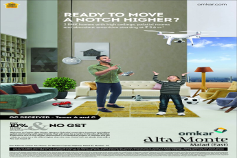 Omkar Alta Monte tower A & C is now OC certified and offers 3 BHK homes at 3.6 cr+ with no GST