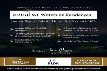Krisumi Waterside Residences: Unveiling Lakeside Luxury in Sector 36A Gurugram