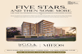 G.O.A.A. Premium Residences in Goa by The House of Abhinandan Lodha, 2 & 3 BHKs Starting ₹1.17 Cr