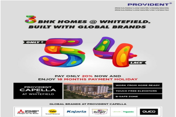 Own a 3 BHK home for just Rs 54 Lakhs at  Provident Capella, Whitefield, Bangalore