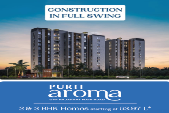 Construction in full swing at Purti Aromain Rajarhat, Kolkata