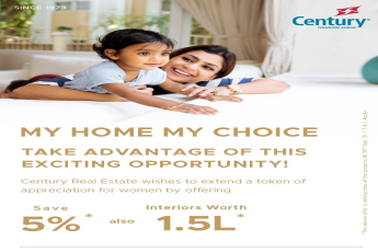 Century Real Estate offers 5% discount for women on all projects in Bangalore