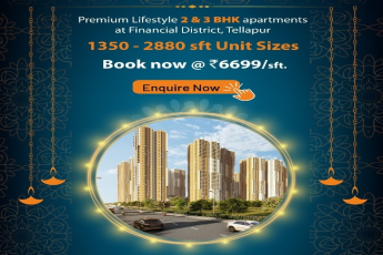 Presenting 2 and 3 BHK apartments price starting Rs 6999 per Sqft at Rajapushpa Imperia, Hyderabad