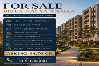 Secure Your Dream Home in Birla Navya Anaika || Investment Opportunity in Sector 63A || Exclusive 4 BHK for Sale