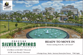 Homes starting from Rs 1.22 Cr at Prestige Silver Springs, Chennai