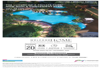 Last 10 days left to benefit from the Super 20 offers with easy 20:80 payment plan at Godrej South Estate, South Delhi