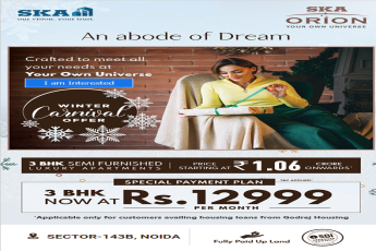 Book 3 BHK semi furnished luxury apartments Rs 1.06 Cr at SKA Orion in Sector 143, Noida