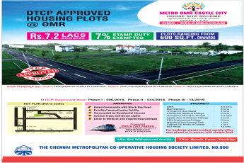 Residential plot at Rs 7.2 lakh onwards at Metro OMR Castle City in Chennai