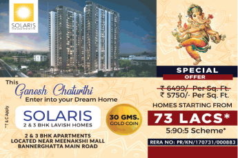 Book 2 & 3 bhk lavish homes starting from 73 lacs at Disha Loharuka Solaris, Bangalore
