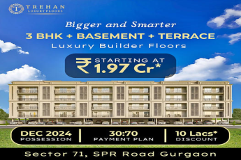 Trehan Luxury Floors Unveils Spacious 3 BHK + Basement + Terrace Homes in Sector 71, Gurugram