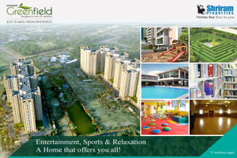 Home with an extensive range of world class amenities at Shriram Greenfield