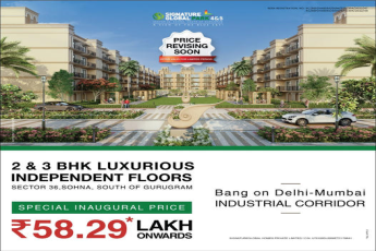 Price revising soon at Signature Global Park 4 & 5 in Sohna, Sauth of Gurgaon
