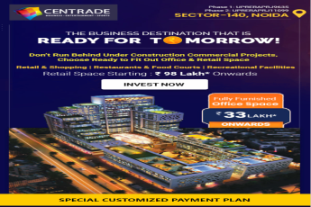 Ready to fit out office space & retail shops starting Rs. 33 Lac at Krasa Centrade Business Park, Noida