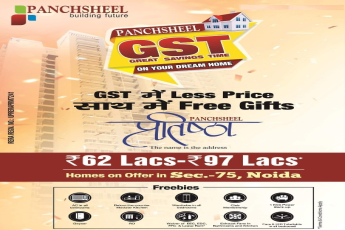 Homes offer with less price in GST and get free gifts at Panchsheel Pratishtha
