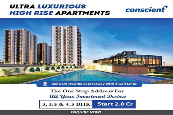 Conscient's Ultra Luxurious High Rise Apartments: Golf-Linked Elegance on Dwarka Expressway