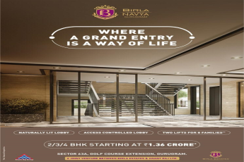 Welcome to grandeur of lobby experience at Birla Navya, premium mid-rise residences, Golf Course Road (Extn.) in Gurgaon