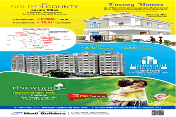 Modi Golden County luxury villas price starts Rs 2,950 per sft in Hyderabad