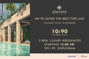 Presenting 3 BHK luxury flats starting at Rs 3.88 Cr at Conscient Hines Elevate in Sector 59, Gurgaon