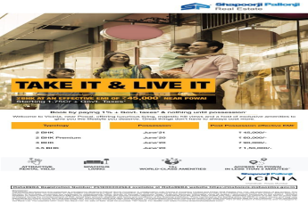 Book a 2 BHK by paying just 1% and own a home at Shapoorji Pallonji Vicinia in Powai, Mumbai