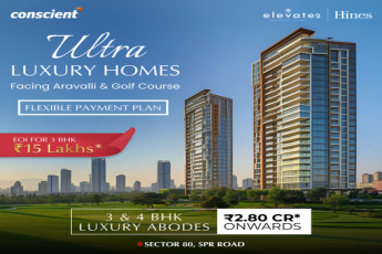 Conscient and Hines Unveil Ultra Luxury Homes in Elevate2, Facing Aravalli & Golf Course in Sector 80, SPR Road