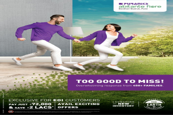 Pay just Rs 72,000 & save Rs 2 Lac at Puraniks Abitante Fiore, Bavdhan, Pune