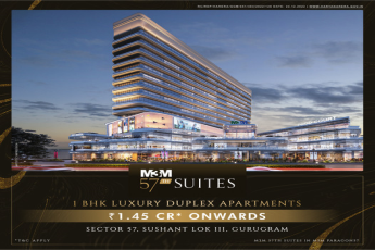 Book 1 BHK luxury duplex apartmentd Rs 1.45 Cr onwards at M3m 57th Suites, Gurgaon