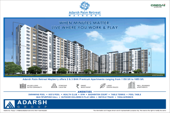 Avail 2 & 3 bhk premium apartment at Adarsh Palm Retreat Mayberry in Bangalore