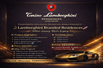 Experience Ultra-Luxury Living at Tonino Lamborghini Residences || Limited Time Launch Benefit on Lamborghini Residences || Choose Your Dream Home in Gurugram