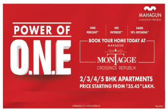 Book 2/3/4/5 BHK apartments price starting Rs 35.45 Lac at Mahagun Montage in Ghaziabad